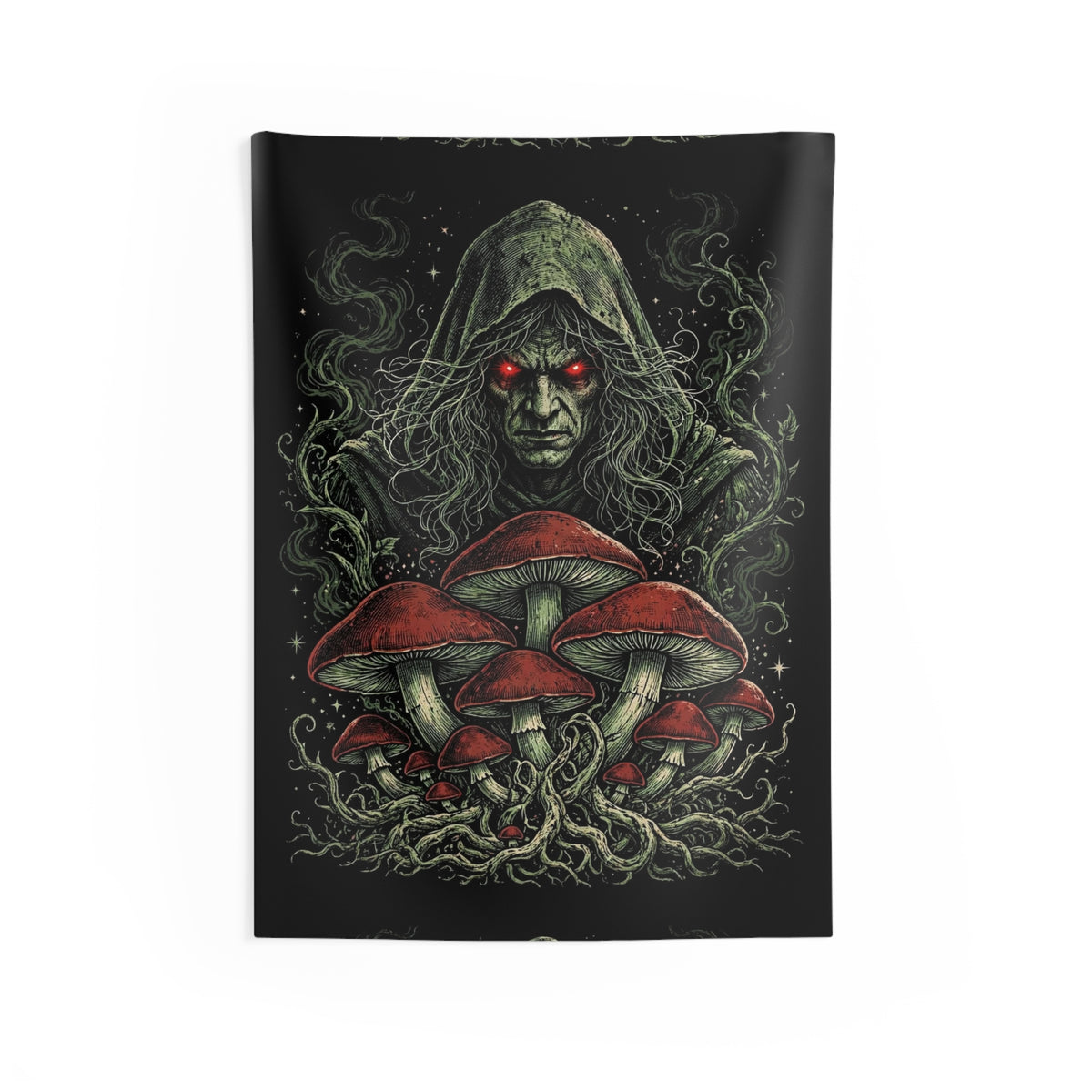 Dark Fantasy Mushroom Forest Indoor Wall Tapestry